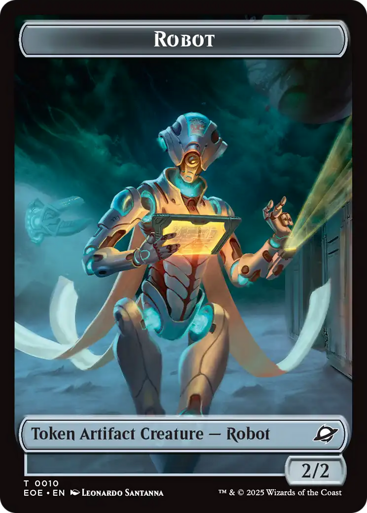 Robot // Emblem - Tezzeret, Cruel Captain Double-Sided Token (EOE-10 // 11) - Edge of Eternities
