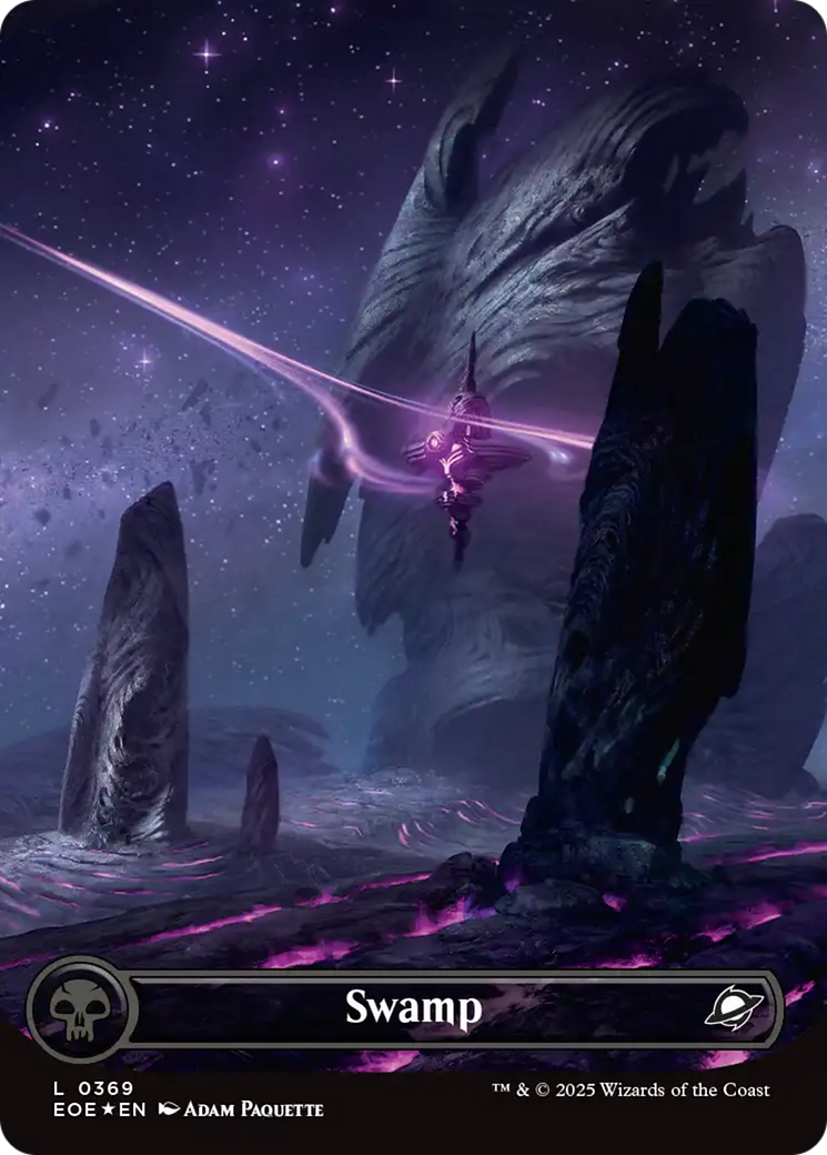 Swamp (0369) (Borderless) (Galaxy Foil) [Edge of Eternities] | The CG Realm