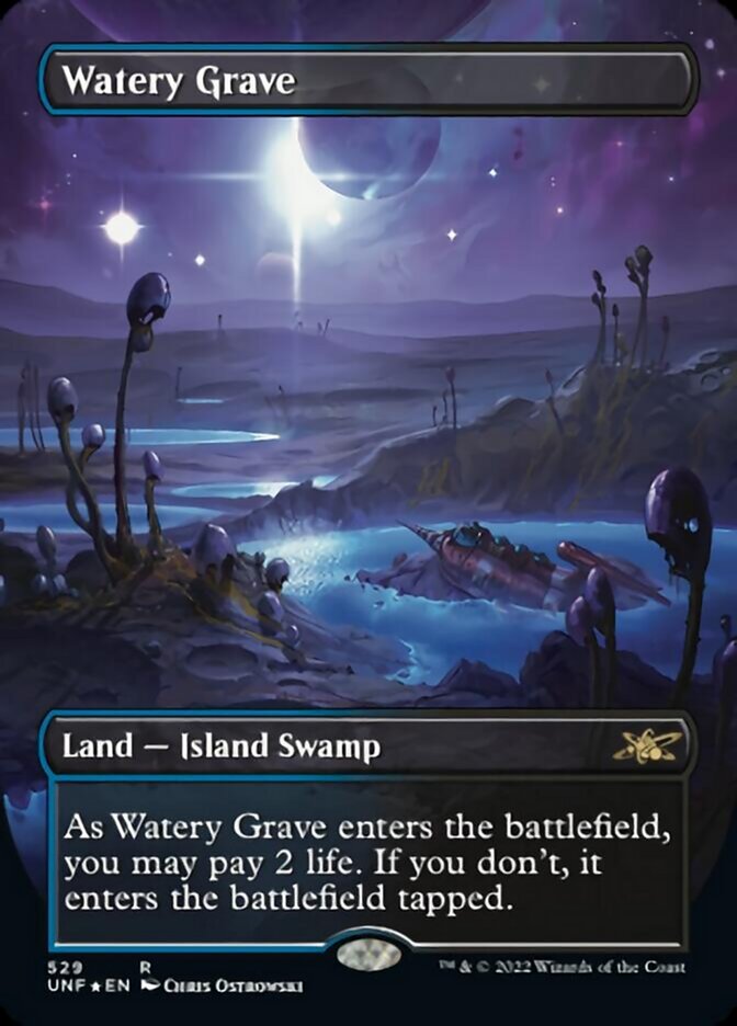 Watery Grave (Borderless) (Galaxy Foil) [Unfinity] | The CG Realm