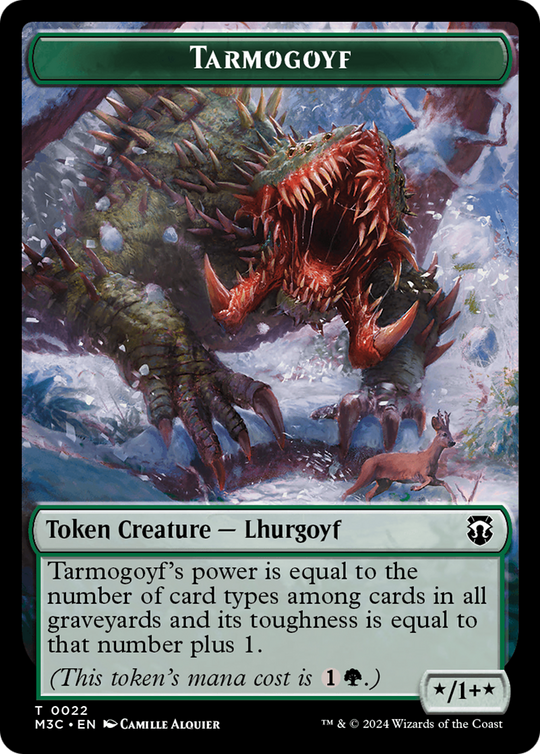 Tarmogoyf (Ripple Foil) // Saproling Double-Sided Token (M3C-22 // 21) - Modern Horizons 3 Commander Foil