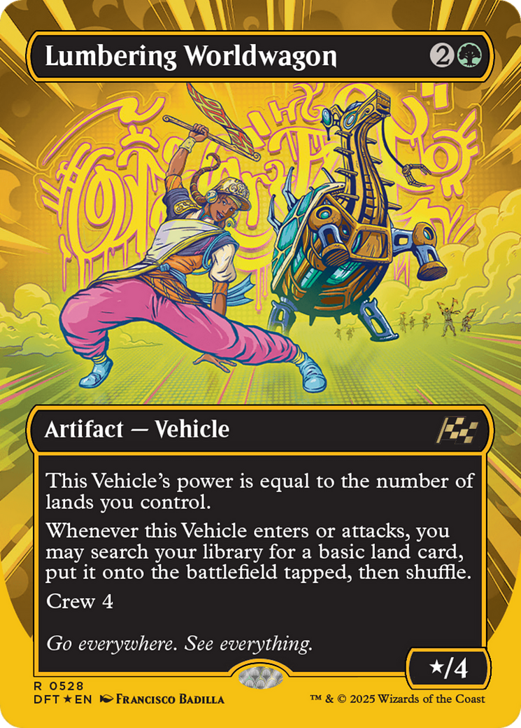 Lumbering Worldwagon (Borderless) (First-Place Foil) [Aetherdrift] | The CG Realm
