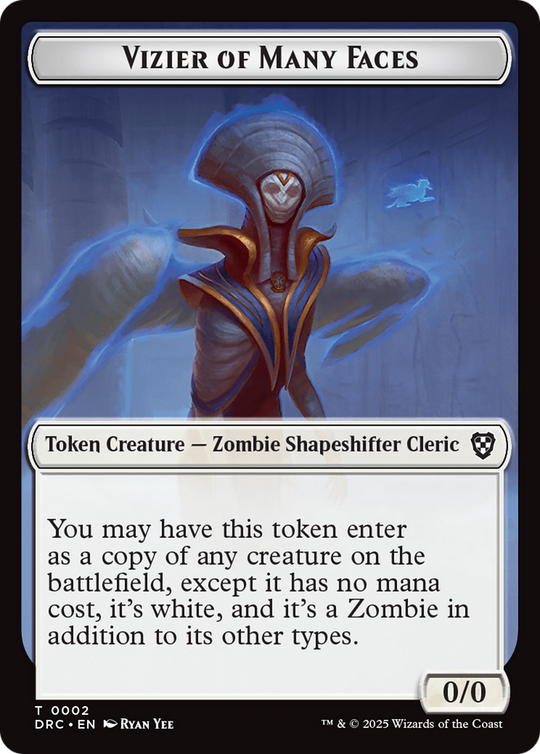 Angel of Sanctions // Vizier of Many Faces Double-Sided Token (DRC-1 // 2) - Commander: Aetherdrift Foil