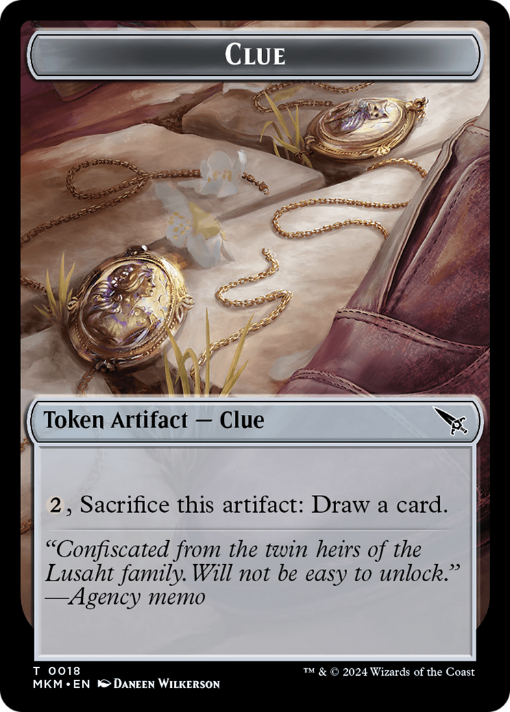 Clue (0018) // A 0045 Double-Sided Token [Murders at Karlov Manor Tokens] | The CG Realm
