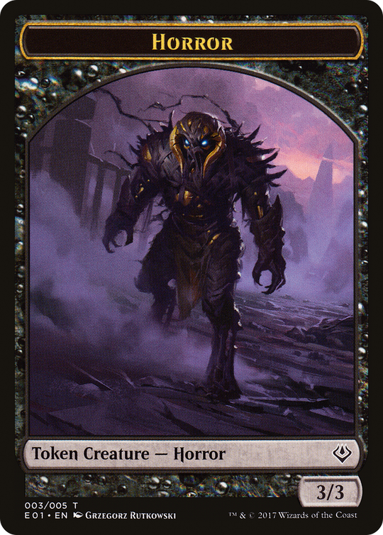 Horror // Zombie Double-Sided Token (AC2-003) - Archenemy: Nicol Bolas Tokens