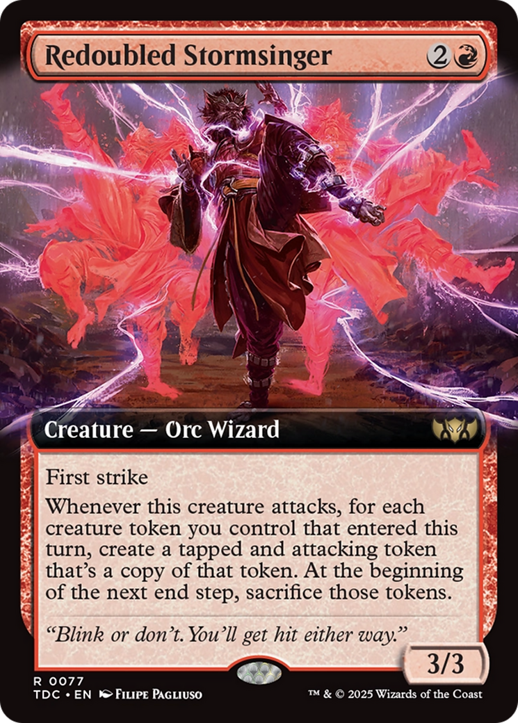 Redoubled Stormsinger (Extended Art) [Tarkir: Dragonstorm Commander] | The CG Realm