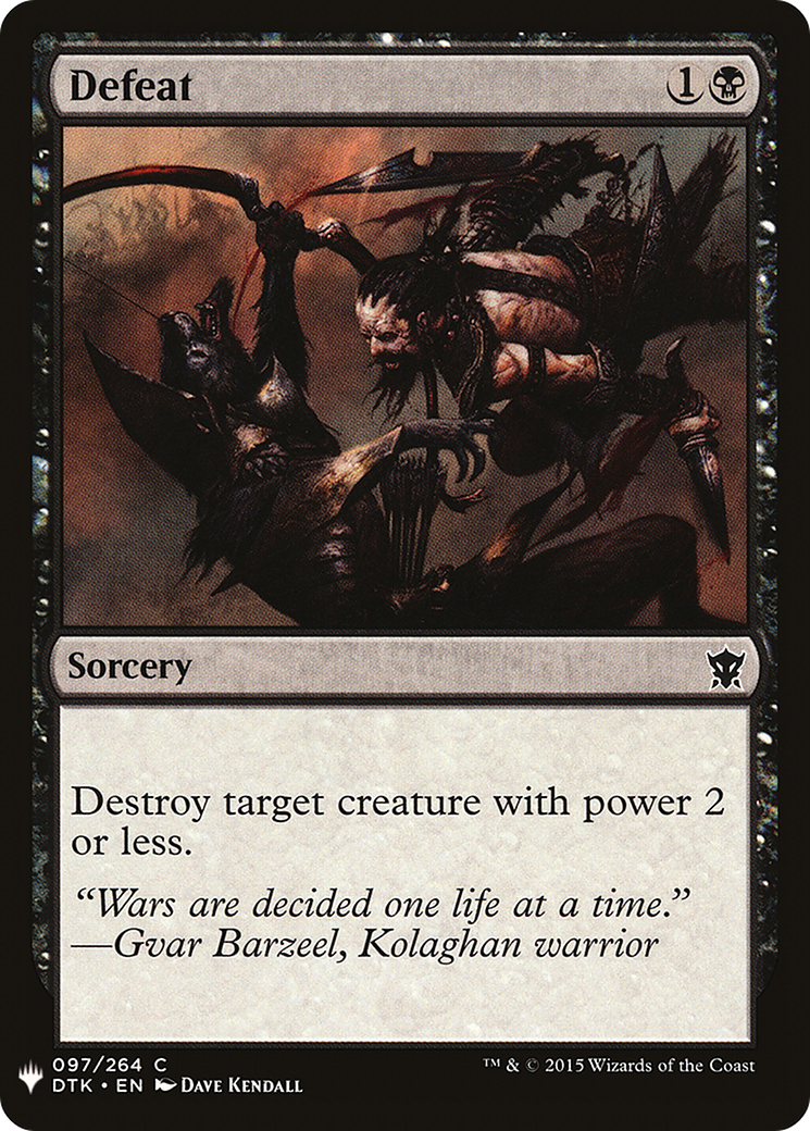 Defeat (LIST-DTK-97) - The List
