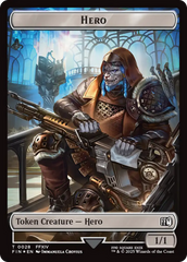 Bird // Hero (0028) Double-Sided Token (Surge Foil) [FINAL FANTASY Commander Tokens] | The CG Realm