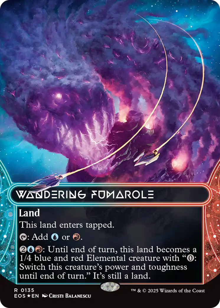 Wandering Fumarole (0135) (Borderless) (Galaxy Foil) [Edge of Eternities: Stellar Sights] | The CG Realm