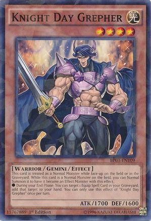 Knight Day Grepher (Shatterfoil) (BP03-EN109) - Battle Pack 3: Monster League 1st Edition