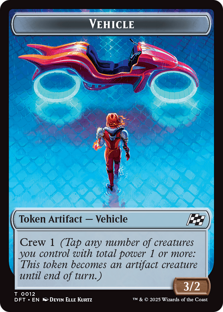 Emblem - Chandra, Spark Hunter // Vehicle Double-Sided Token (DFT-13 // 12) - Aetherdrift