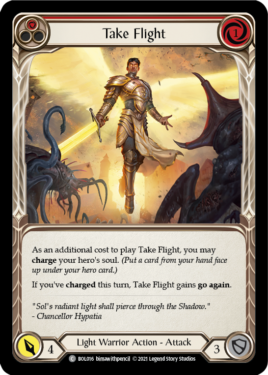 Take Flight (Red) [BOL016] (Monarch Boltyn Blitz Deck) | The CG Realm