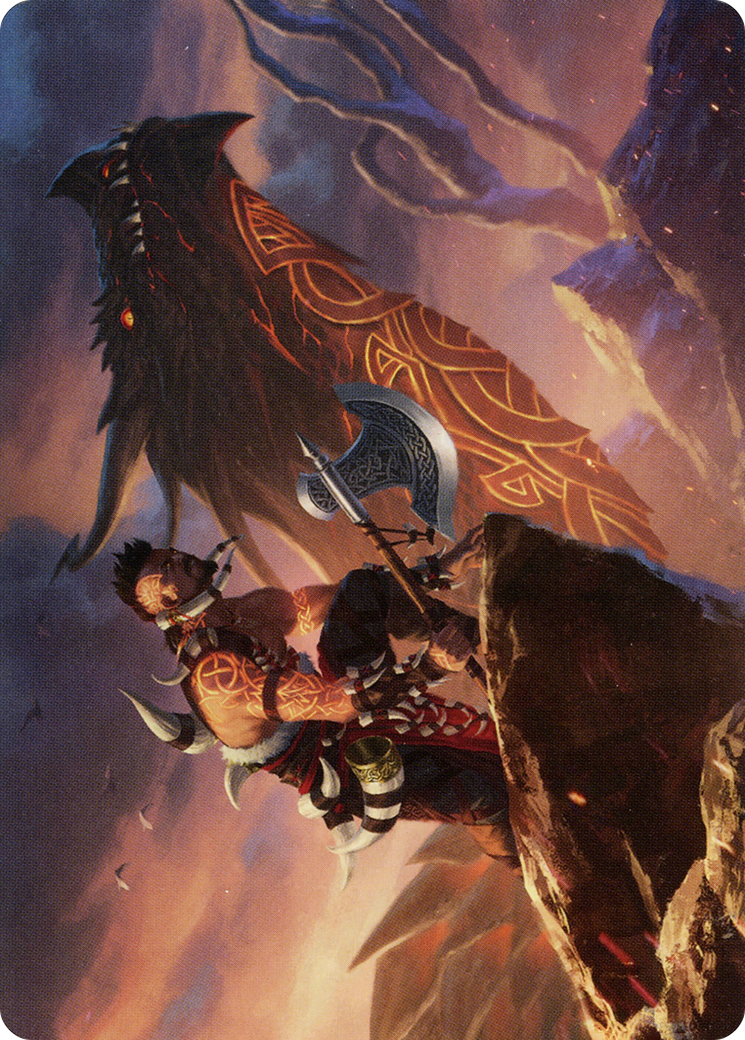 Dragonkin Berserker Art Card (ASKHM-032) - Art Series: Kaldheim (Borderless) Foil