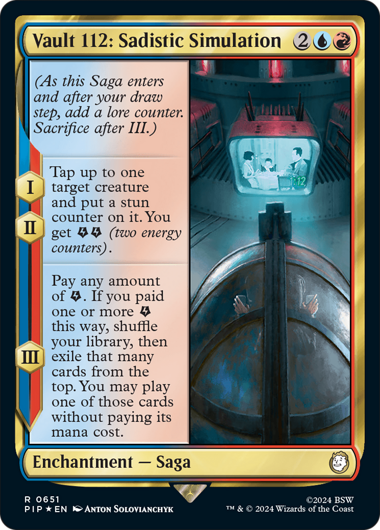 Vault 112: Sadistic Simulation (Surge Foil) (PIP-651) - Fallout Foil