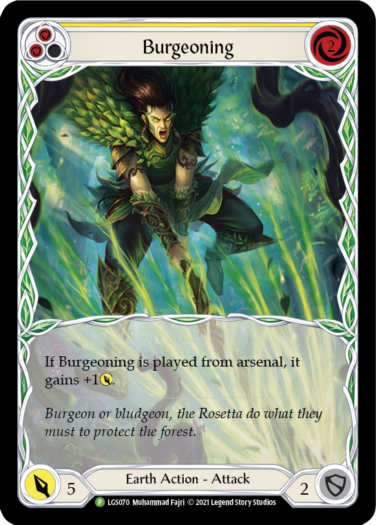 Burgeoning (Yellow) [LGS070] (Promo)  Rainbow Foil | The CG Realm