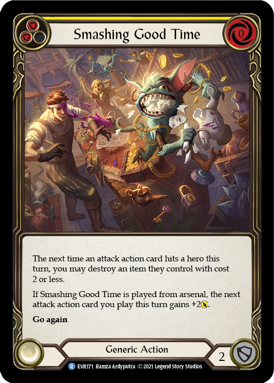 Smashing Good Time (Yellow) [EVR171] (Everfest)  1st Edition Rainbow Foil | The CG Realm