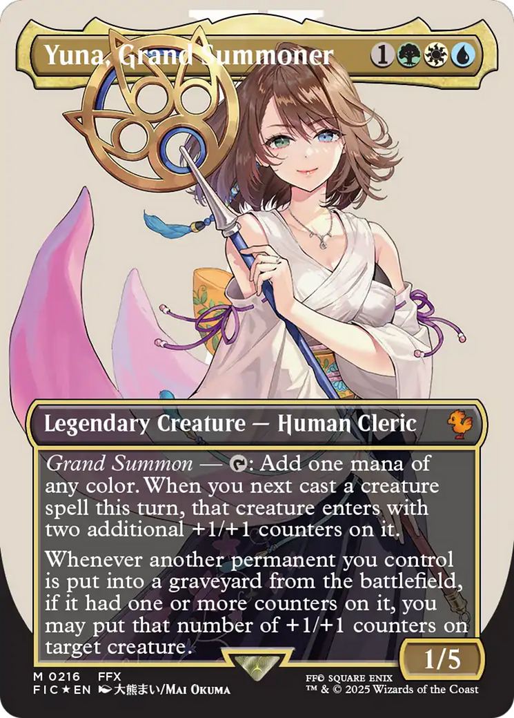 Yuna, Grand Summoner (Borderless) (Surge Foil) [FINAL FANTASY Commander] | The CG Realm
