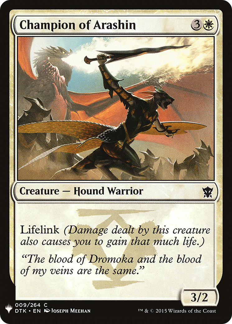Champion of Arashin (LIST-DTK-9) - The List