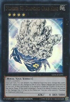 Number 52: Diamond Crab King (YZ06-EN001) - Yu-Gi-Oh! ZEXAL Manga Promotional Cards Limited