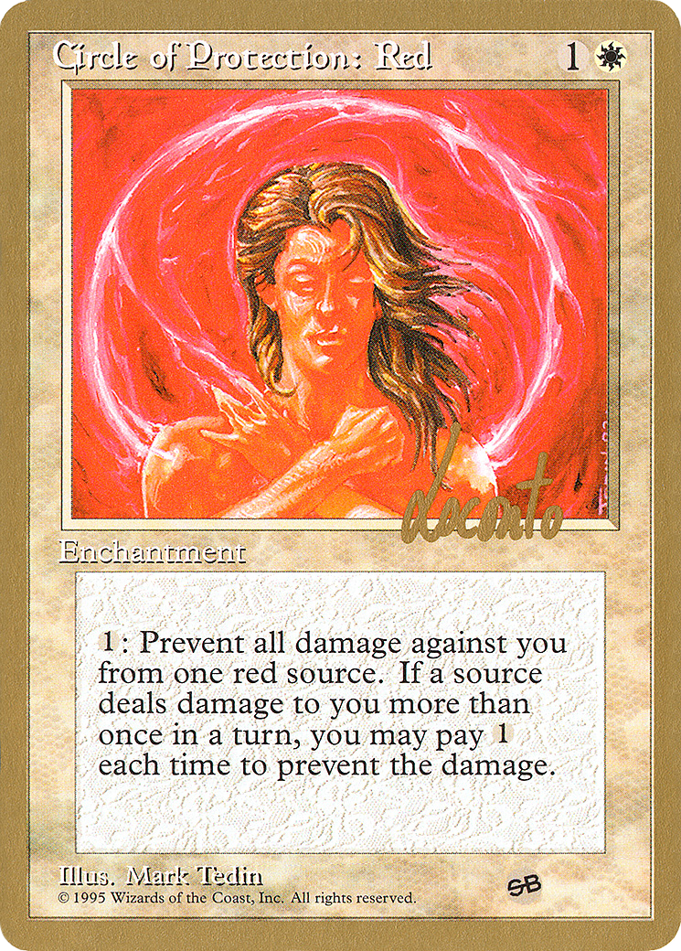 Circle of Protection: Red - 1996 Michael Loconto (4ED) (SB) (WCD-) - Pro Tour Collector Set