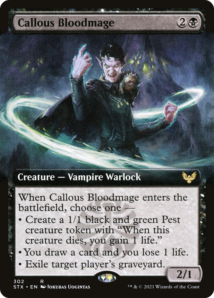 Callous Bloodmage (Extended Art) (STX-302) - Strixhaven: School of Mages: (Extended Art)