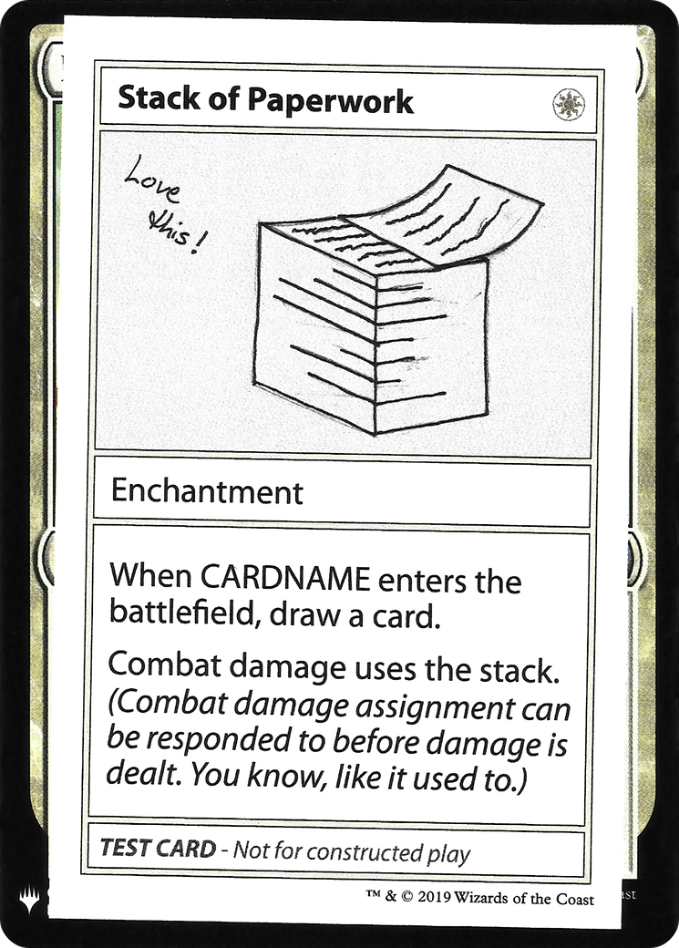 Stack of Paperwork (CMB1-) - Mystery Booster Playtest Cards 2019