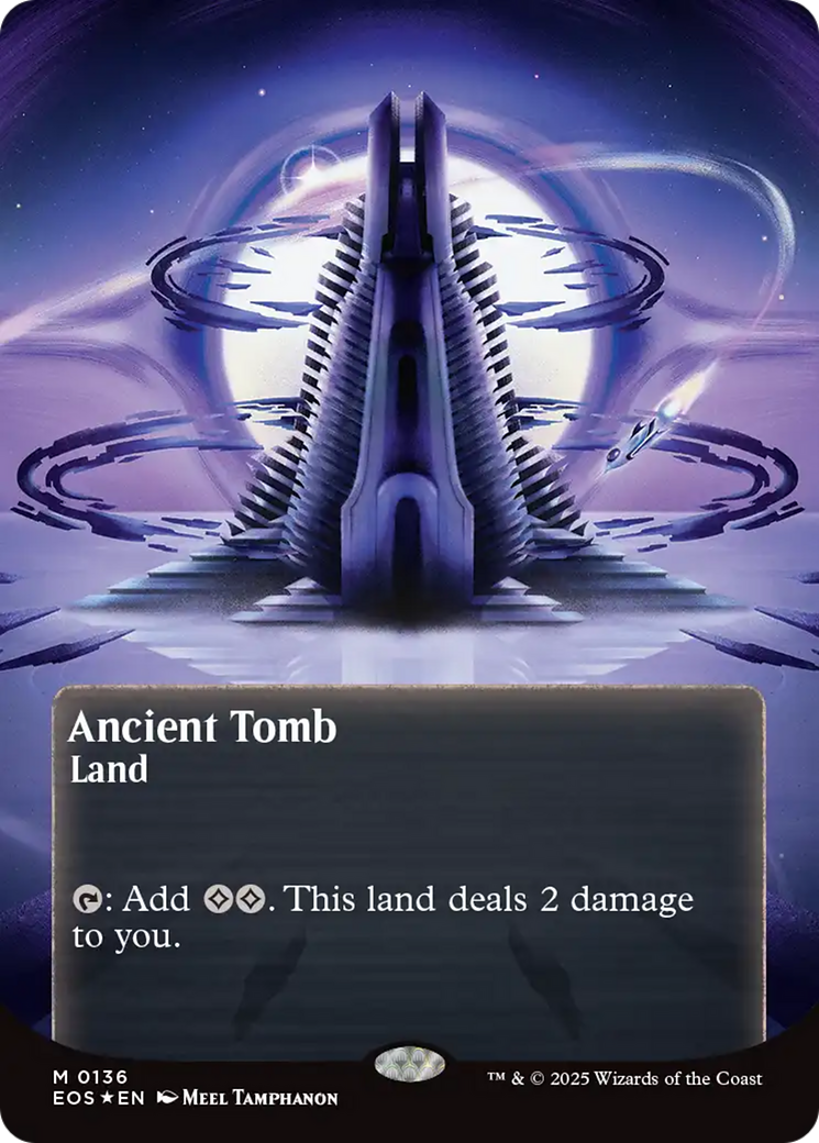 Ancient Tomb (0136) (Borderless) (Galaxy Foil) [Edge of Eternities: Stellar Sights] | The CG Realm