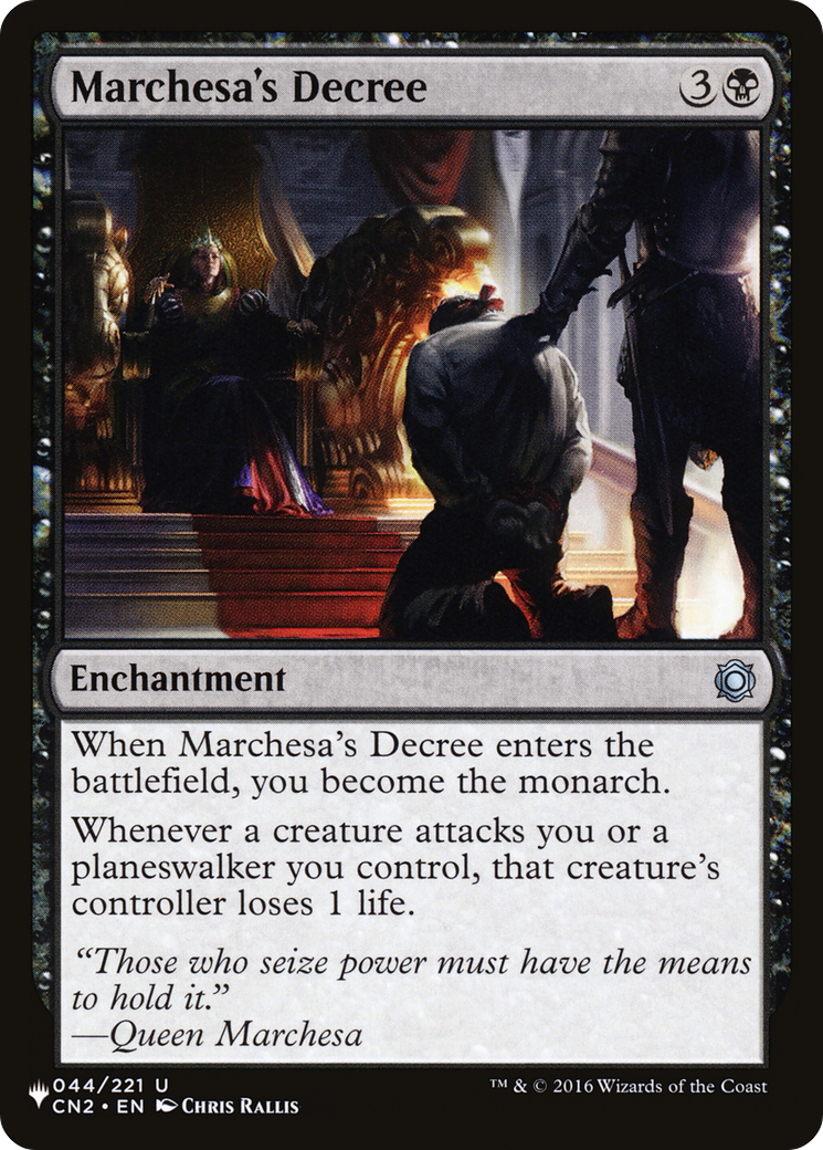 Marchesa's Decree [The List] | The CG Realm
