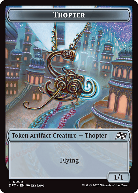 Golem (0015) // Thopter (0009) Double-Sided Token (DRC-15 // 9) - Commander: Aetherdrift