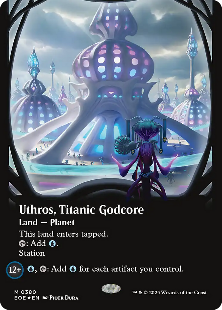 Uthros, Titanic Godcore (Borderless) (Galaxy Foil) [Edge of Eternities] | The CG Realm