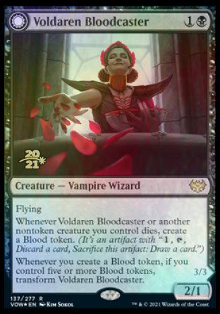 Voldaren Bloodcaster (PRE-137) - Innistrad: Crimson Vow Promos: (Double Faced Transform) Foil