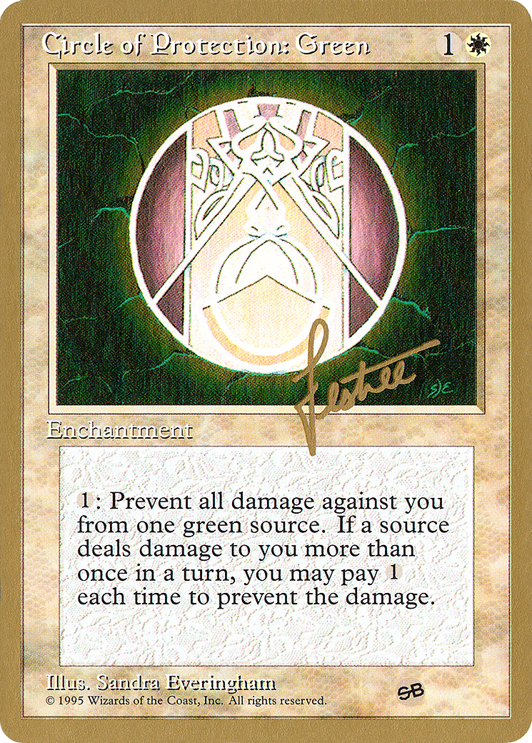 Circle of Protection: Green - 1996 Bertrand Lestree (4ED) (SB) (WCD-) - Pro Tour Collector Set