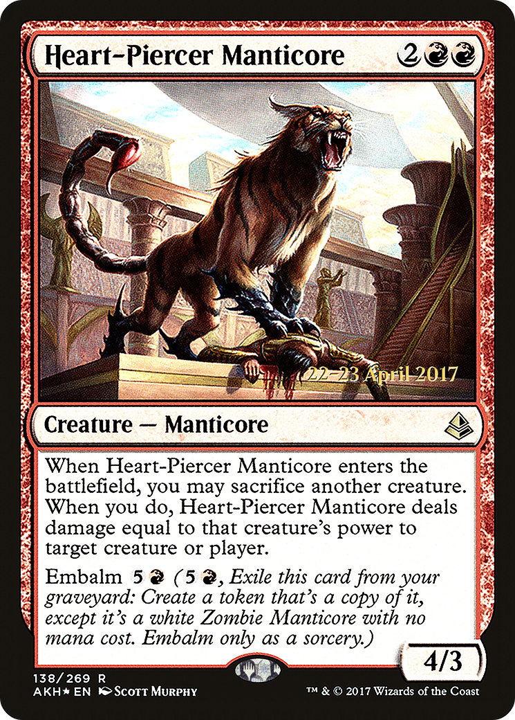 Heart-Piercer Manticore (PRE-138S) - Amonkhet Promos Foil