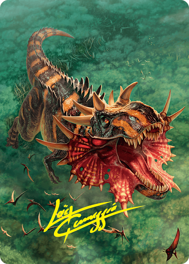 Gigantosaurus Art Card (53/54) (Gold-Stamped Signature) [Foundations Art Series] | The CG Realm