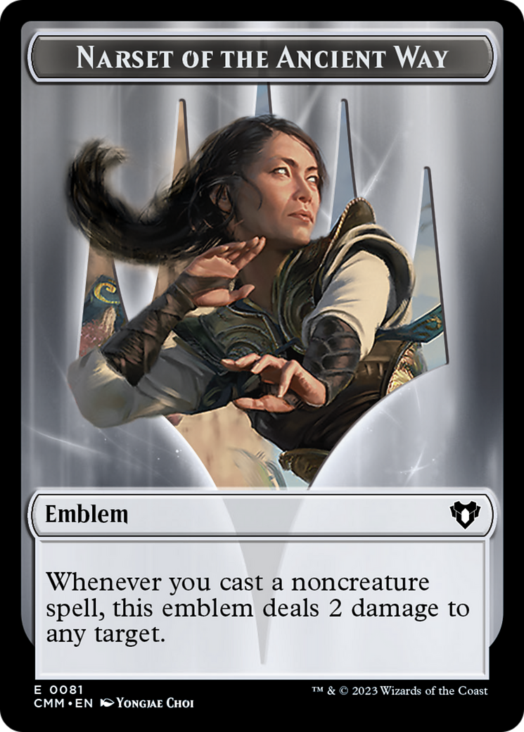 Narset of the Ancient Way Emblem // Wizard Double-Sided Token [Commander Masters Tokens] | The CG Realm