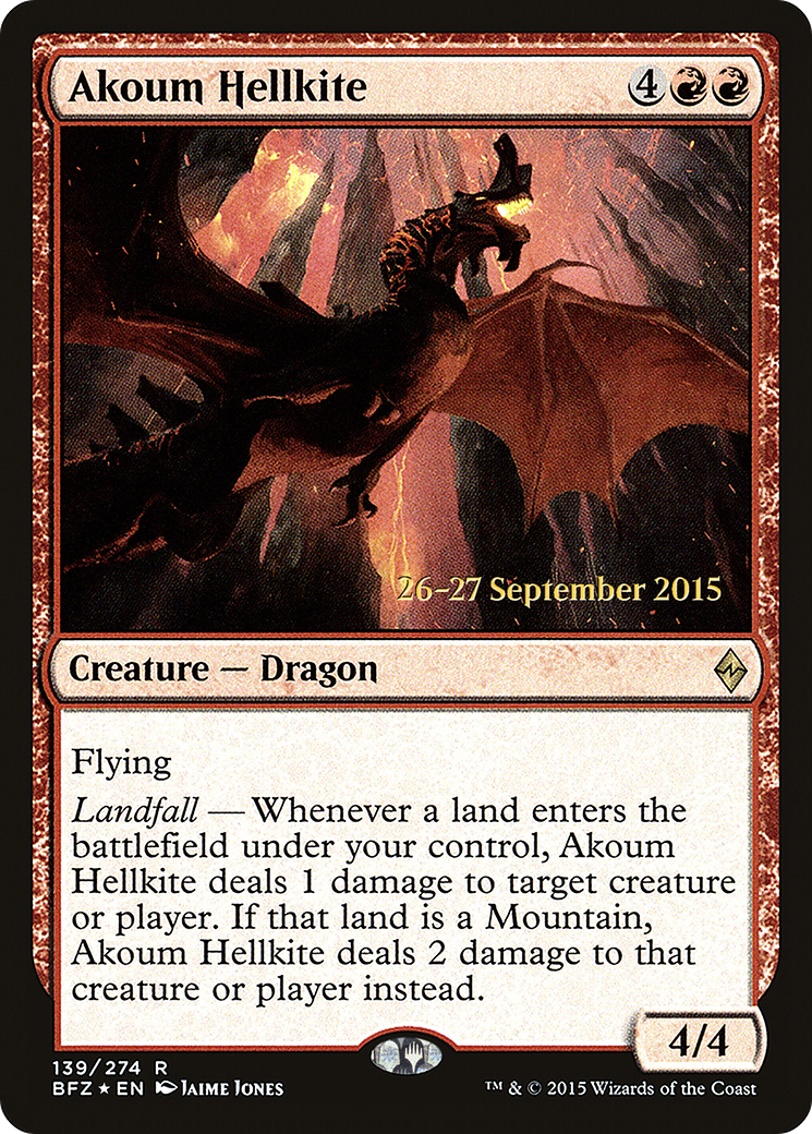Akoum Hellkite (PRE-139) - Battle for Zendikar Promos Foil