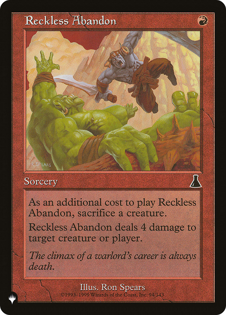 Reckless Abandon [The List] | The CG Realm