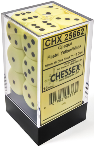 OPAQUE 12D6 PASTEL YELLOW/BLACK 16MM