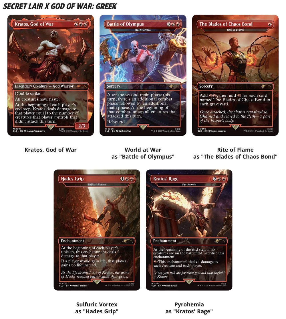 MTG SECRET LAIR PLAYSTATION SUPER DROP GOD OF WAR: VENGEANCE REGULAR (Release Date: December 18, 2025)