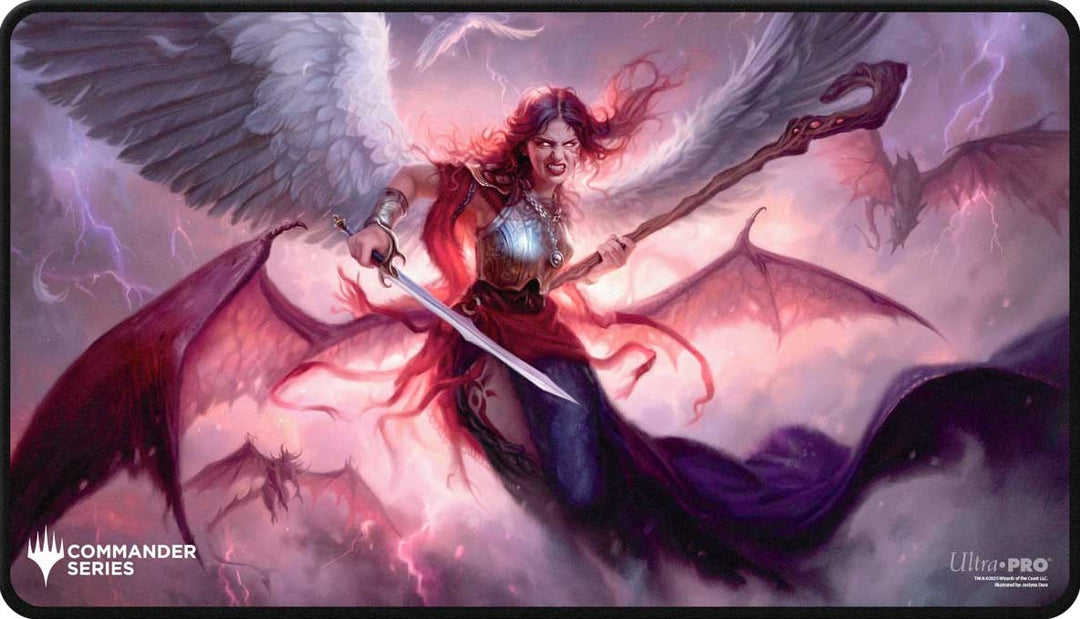 UP PLAYMAT MTG COMMANDER SERIES THREE COLOR WEDGE KAALIA BLACK STITCHED