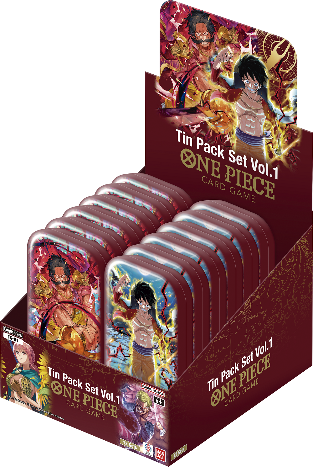 ONE PIECE CG TS01 TIN PACK SET VOL 01 12CT DISPLAY