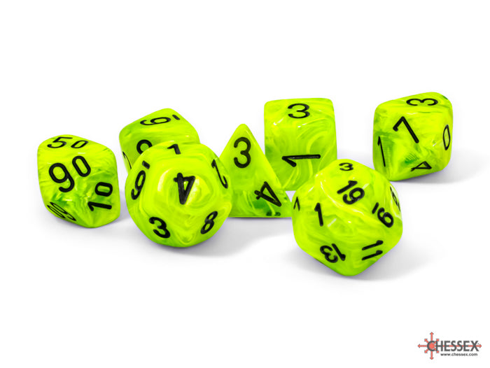 VORTEX 7-DIE SET MEGA-HEDRAL BRIGHT GREEN/BLACK