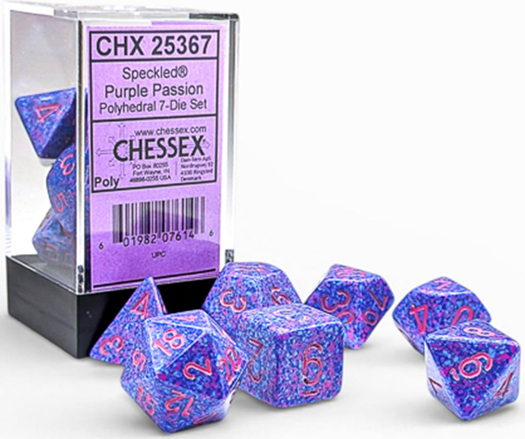 SPECKLED 7-DIE SET POLYHEDRAL PURPLE PASSION