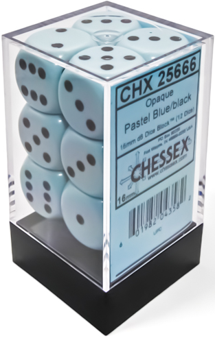 OPAQUE 12D6 PASTEL BLUE/BLACK 16MM