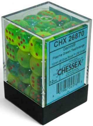 GEMINI 36D6 PLASMA GREEN-TEAL/ORANGE LUMINARY 12MM
