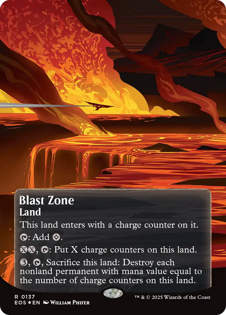Blast Zone (0137) (Borderless) (Galaxy Foil) [Edge of Eternities: Stellar Sights] | The CG Realm