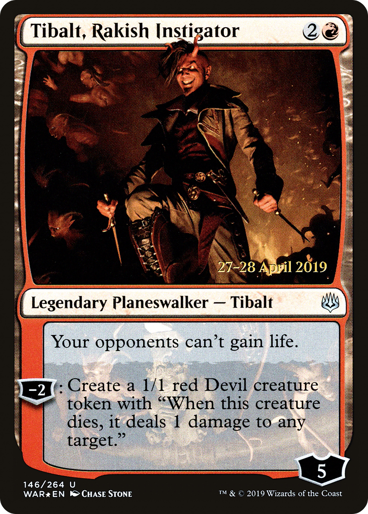 Tibalt, Rakish Instigator (PRE-146) - War of the Spark Promos Foil