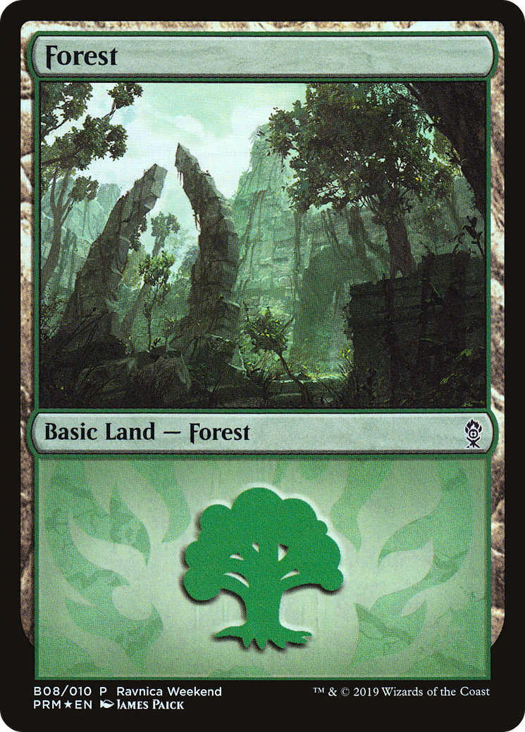 Forest - Gruul (B08) (LARP-008) - RNA Ravnica Weekend Foil