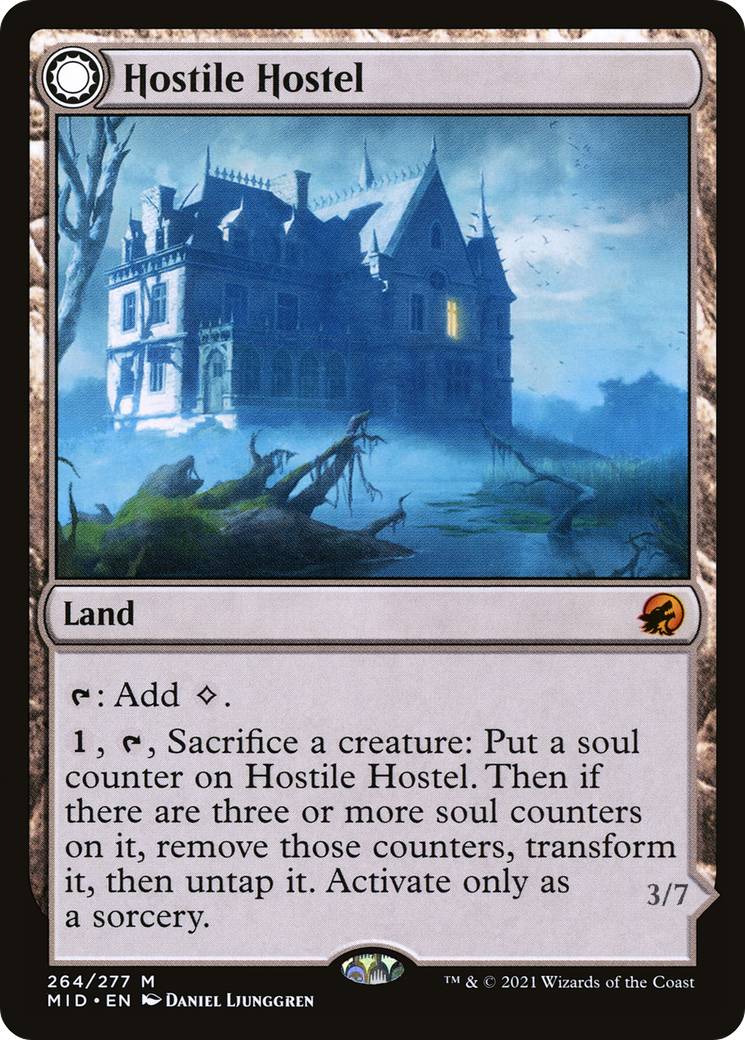 Hostile Hostel (MID-264) - Innistrad: Midnight Hunt: (Double Faced Transform)