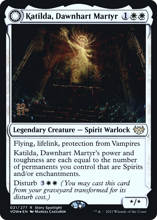 Katilda, Dawnhart Martyr (PRE-021) - Innistrad: Crimson Vow Promos: (Double Faced Transform) Foil