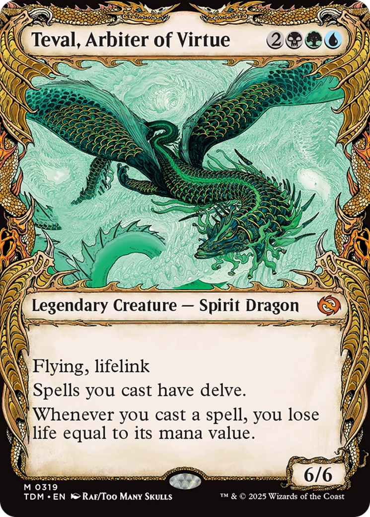 Teval, Arbiter of Virtue (Showcase) [Tarkir: Dragonstorm] | The CG Realm